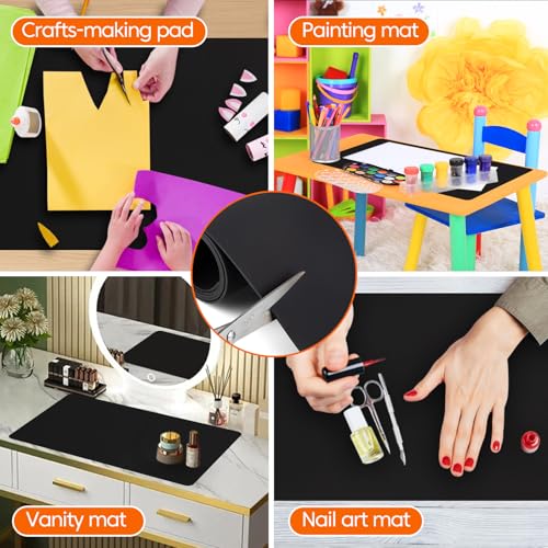 Large Silicone Mat for Countertop, 16"x72" Heat Resistant Mat, Black - color: Black, size: 72"L x 16"W