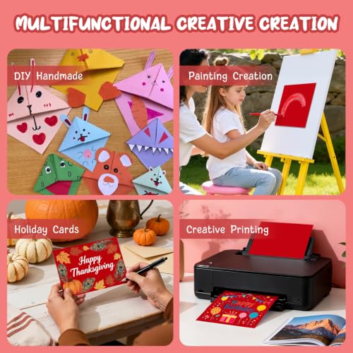 40 Sheets Red Cardstock Paper 8.5 x 11, Card Stock, Cardstock Printer Paper | 200 GSM Red Construction Paper, Heavy Red Card Stock for DIY Cards, Invitations, Greeting Cards - color: Red, size: 8.5x11 IN-40 Sheets