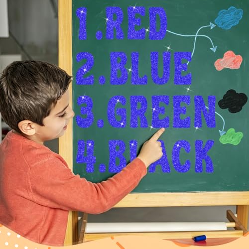 Bulletin Board Letters 74 PCS Glitter Letter Stickers Large 5 Inch, Blue - color: Blue, size: 5 Inch