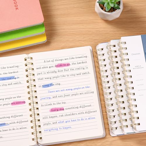 Spiral Notebook-6.10" x 8.19" College Ruled Journal with Inner Pockets and 160 Pages,PU Leather Cover Business Journal, Twin-Wire Binding Notebook Perfect for Office & Home School Supplies - color: 005-Violet-1pack, size: A5-160 pages