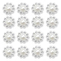 100 pcs Rhinestone Faux Pearl Buttons, Silver, 14mm - color: 100 PCS Silver