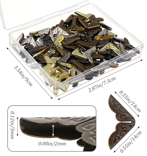 100 Pcs Metal Book Corner Protectors, Book Corners in 4 Assorted Colors