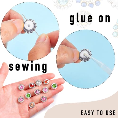 500Pcs Flower Rhinestones, Crystal Bedazzling (12mm-Gold Tone) - color: 12mm - Gold