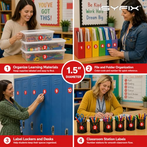iSYFIX Red Consecutive Number Stickers, 1 to 100, 1.5 Inch, 1 Set - color: Red, size: 1.5-inch