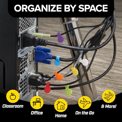 Cable Labels - Wrap-It Storage - Mini, Multi-Color (60 Pack) | Colorful Cable Label Tags, Charger Labels, Cable Labels Tags, and Wire Labeler Using Color Coded Labels - color: Assorted Colors, size: Mini