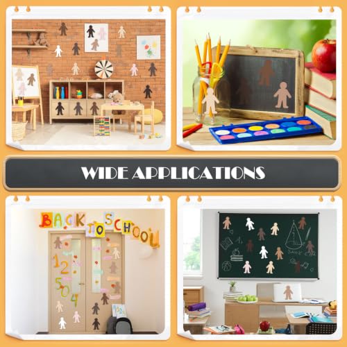 FOBSME 600 Pcs 2 Inch Mini People Cutouts Paper Bulletin Board Decorations