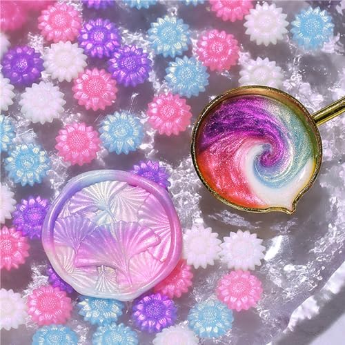 100PCS Gilter Wax Sealing Beads - Flower Sealing Wax Beads for Wedding Invitation, Wrapping, 6.5x11cm, Xia Wei