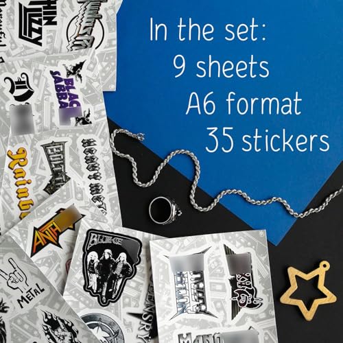 Heavy Metal Band Sticker Pack, Rock Stickers - 35 Pieces, Strong Adhesive & Waterproof Vinyl Stickers for Laptop, Metal Bands - color: Heavy Metal Stickers