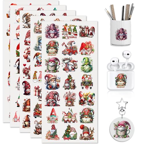 105 Pcs UV DTF Stickers Christmas Gnome Rub On Transfer for Cups