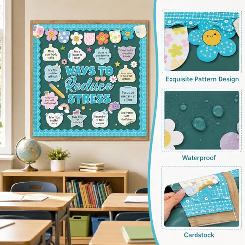 Mental Health Bulletin Board Decorations Classroom Decorations | Classroom Decorations, Back to School Paper Cutouts Bulletin Board Sets, Motivational School Office Wall Decor Supplies - color: Mental Health Motivational