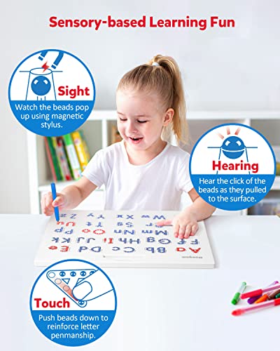 Coogam Magnetic Letters Practicing Board, Magnets Tracing ABC Alphabet Board Learning to Write Uppercase&Lowercase Educational Toy Fine Motor Montessori Gift for 3 4 5 Years Old Preschool Kids