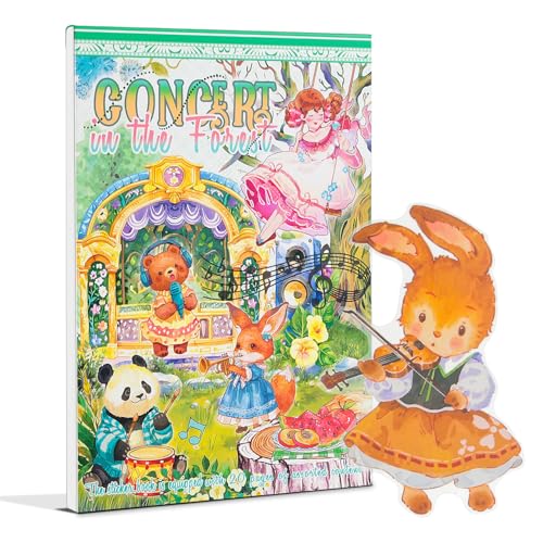Snycler Sticker Book - 20 Sheets Vintage PET Stickers for Scrapbooking, Junk Journaling, Ephemera, and Decorative Crafts-Concert in The Forest - color: Concert in the Forest