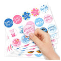 Pack 90 Pcs Team Boy Or Team Girl Stickers for Gender Reveal Party Favors Kids Boys Girls Toddlers Baby Shower Invitations Funny Cute Sticker Round Waterproof Small Vinyl Decals - color: Gender Reveal A21