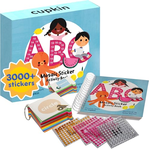 Cupkin Mosaic Sticker Art | ABC Activity Book, 52 Pages, 3000+ Stickers - color: Abc Mosaic