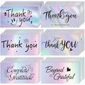 Thank You Cards Small Business, 120 Pcs Business Thank You Cards Bulk, 6 Styles Small Blank Greeting Appreciation Card, Holographic Thank You Notes for Business Customer Teacher Wedding Baby Shower - color: Thank You Cards, size: 120 PCS