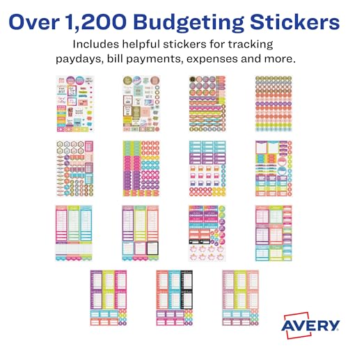 Avery Budget Planner Stickers Pack, 30 Sticker Sheets, 1,230 Total, Expense Tracker and Finance Planners, Journals or Calendars (6788) - color: Budget Pack