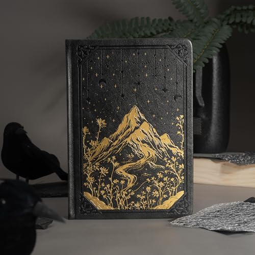 MGGAO Lined Journal Notebook for Women Men, A5 Aesthetic Notebook - color: Black, size: Lined