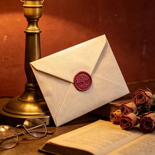 LANKIN Tree of Life Wax Seal Stamp, Botanical Theme; 25mm Brass Head(No.2) - color: Tree of Life-2