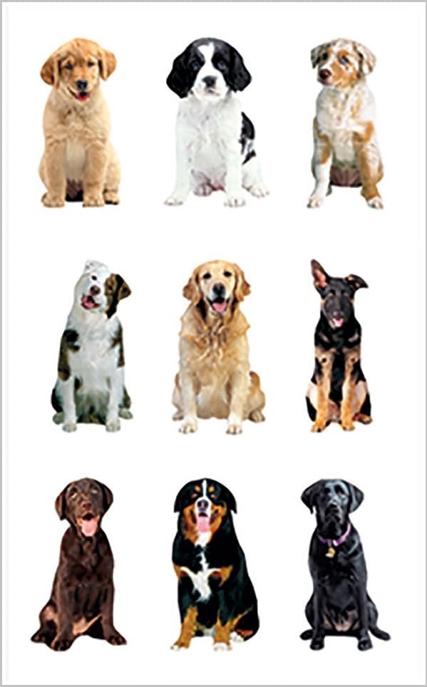 Playhouse Pack of Three Perforated Sticker Half-Sheets for Crafts, Trading & Collecting - Dog Buddies - size: Sticker Pack