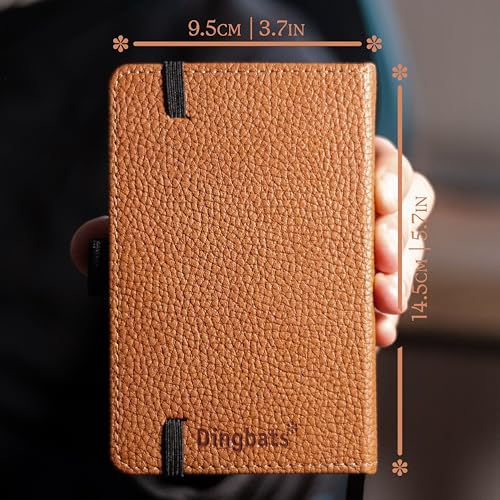Dingbats* Wildlife A6 Grid Pocket Notebook - PU Leather Hardcover - Small Writing Journal for Work, Travel - Pocket, Elastic Closure, Bookmark - color: Brown Bear, style: Squared