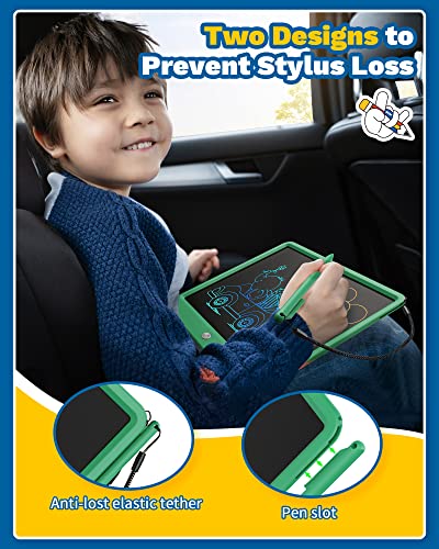 TEKFUN Toys 12" LCD Writing Tablet for Kids Ages 3–8, Drawing Tablet Toy for Boys & Girls, Easy Way to Keep Kids Busy, Mess-Free Doodle Board for Travel, Learning & Play - color: Green, size: 12 Inch