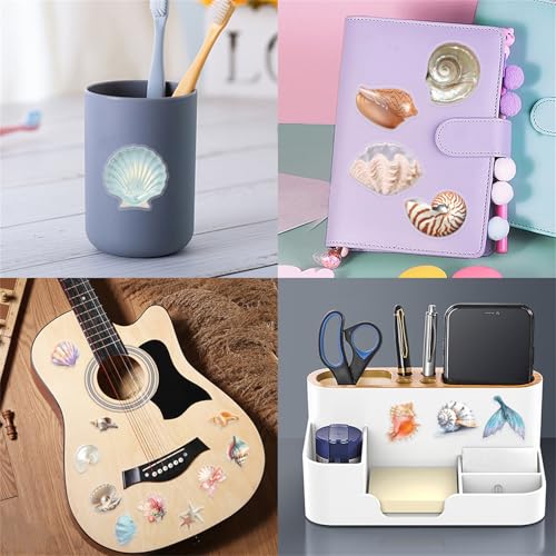 Seashell Stickers, 60 Pcs, Colourful-B13 - color: Colourful-b13