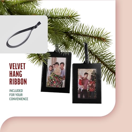 Klikel Hanging Picture Frame Ornaments - Set of 8 2x3 Black Hanging Photo Frame - color: Black