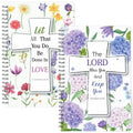Xqumoi 2Pack A5 Floral Cross Religious Spiral Notebooks - Bible Verses Writing Notebooks, Ruled Lined Journal, Inspirational Christian Christmas Gift, Sunday School Supply (Purple & Yellow) - style: E-Purple Yellow Floral