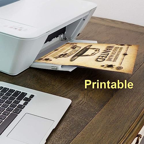48 Pack Antique Vintage Stationary Paper, 8.5"x 11" Parchment Paper for Writing and Printing, Double Sided Antique Old Aged Scrapbook for Journal, Calligraphy, Invitations and Certifications