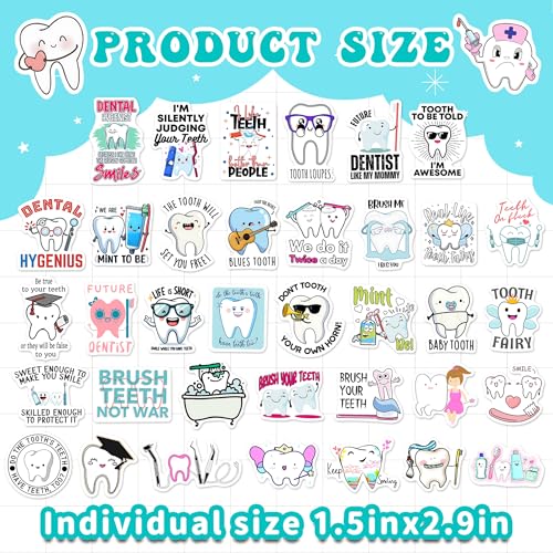 50 Pcs Dentist Dental Health Stickers for Kids - color: Non-luminescent-088ksxx