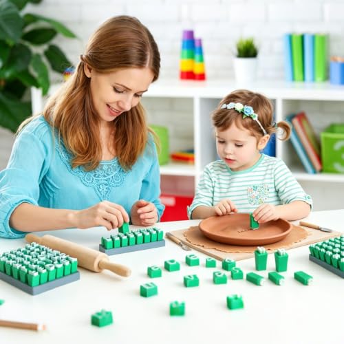 Alphabet Stamps Set for Clay Pottery, Numbers Symbols DIY Handmade Alphabet Mold Accessories Polymer Clay Tools Set for Ceramic Decorating, 72 Pieces Letter Stamps for Clay with Storage Box