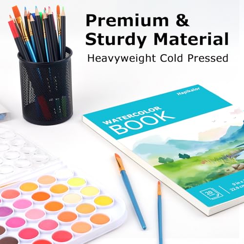 Hapikalor Watercolor Paper Pad, 9"x12" Water Color Paper, 140lb/300gsm Teal - color: Teal, size: 9" x 12" Pad