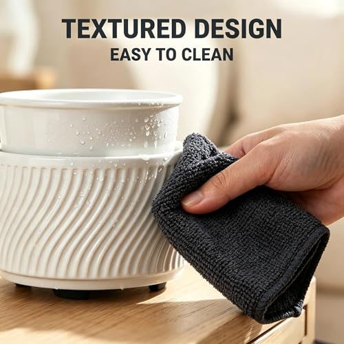 ASAWASA Ceramic Candle Warmer and Wax Melt Warmer with 1 PC Silicone Liner - color: White Bend
