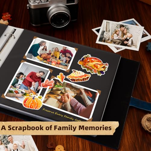 Vienrose 15"x13" Scrapbook Album Gift Set Faux Leather DarkBlue 100 Pages - color: Navy Blue, size: 15"X13" 50Sheets