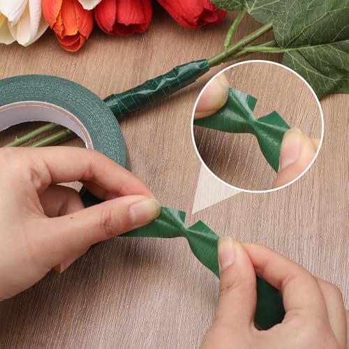 2Rolls Green Floral Tape 3/4IN×33Yd Waterproof Florist Tape for Flower - size: 2 rolls/0.75in