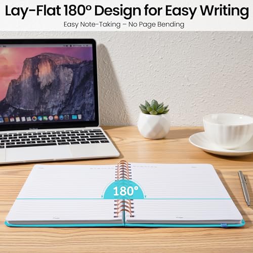 Lined Spiral Journal Notebook, A5 College Ruled Notebook for Note-Taking - color: G.Turquoise