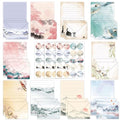 160 Pcs Stationery Paper Envelopes Set | Includes 50 Writing Paper & 50 Envelopes 60 Stickers, Ink Painting Letter Writing and Stationery Paper Envelopes(10Style) - color: Ink Painting