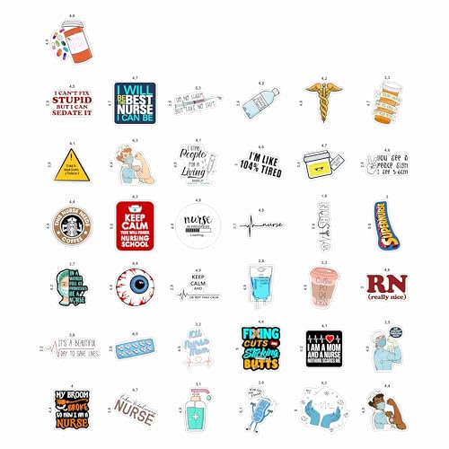 100Pcs Funny Nurse Stickers, Funny Nurse Gifts, Nursing Stickers, Medical Decals for Computer, Cups, Planner Laptop Decals, Gifts for Women & Men - color: Nurse Stickers