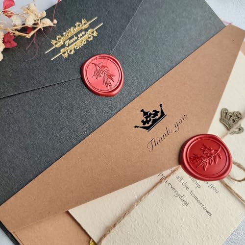 Pollize 50Pcs Wax Seal Stickers, Wedding Invitation Envelope Stickers - color: Red