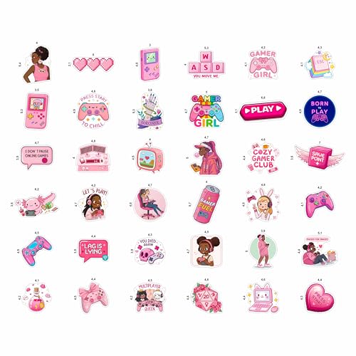 100Pcs Video Games Stickers for Women for Water Bottles - Pink Gaming Stickers for Laptop - Gaming Party Supplies, Gifts for Gamers, Video Game Decals - color: Gamer Girl Stickers