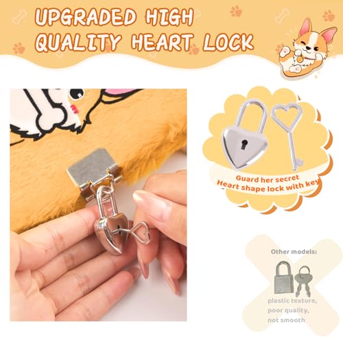 Corgi Diary with Lock, Dog Gift Set for Girls Ages 6-8 - style: Corgi