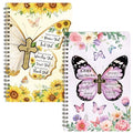 Xqumoi 2Pack A5 Floral Cross Butterfly Religious Spiral Notebooks - God Says You Are Bible Verse Ruled Journal Writing Hardcover Notebooks Christian Christmas Gift Sunday School Supplies - style: B-Butterfly