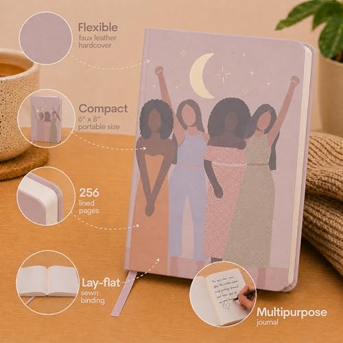 WORLD TRAVELER Eccolo A5 Lined Journal 256 Ivory Pages Lay Flat 6x8 - color: Moon Women
