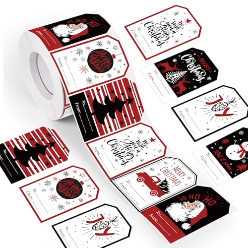 Outus 800 Pcs Christmas Gift Tags to from Labels 8 Styles, Classic Style - style: Classic Style