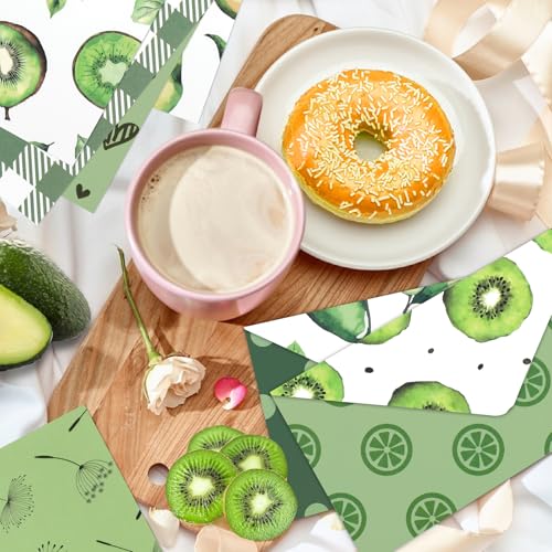 24 Sheets Green Fruit Avocado Kiwi Pear Grape Pattern Scrapbook Paper, 11.8x11.8 Inch Double-Sided Decorative Craft Paper, Scrapbook Specialty Papers for Card Making Photo Album Decor - color: WW133LSSGNYG