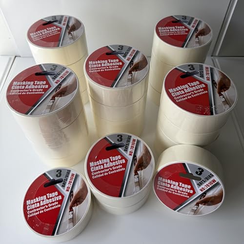 From Plain To Beautiful In Hours Contractor Grade Masking Tape, 2 Inch x 60 Yard, White Masking Tape for General Purpose, Painting & Packaging, 24 Pack - size: Pack of 24