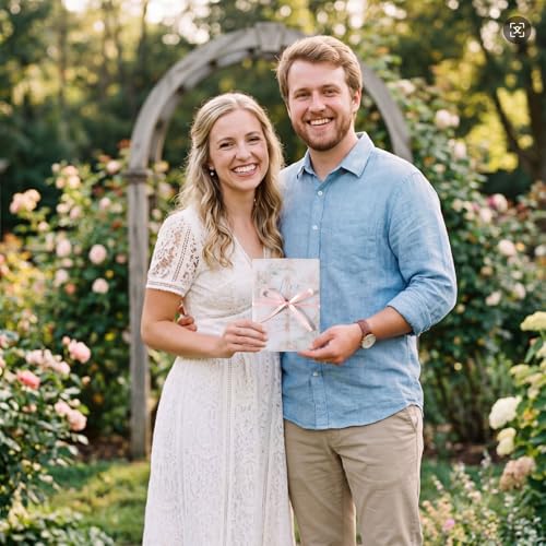 100 Pcs Pre Folded Floral Vellum Jackets for 5x7 Invitations, Wedding Translucent Vellum Paper with Ribbon, Envelope Liners for Wedding Bridal Baby Shower Birthday Mother Event(Pink) - color: Pink