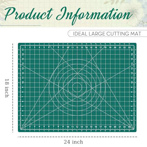 Teenyyou 18" x 24" Self Healing Travel Folding Cutting Mat with Grid for Quilting Sewing Craft Hobby Board Sewing Cutting Mat for Quilting Leather Fabric Crafting Scrapbooking Art Clay, A2+, Green - color: Green, size: 24" L x 18" W