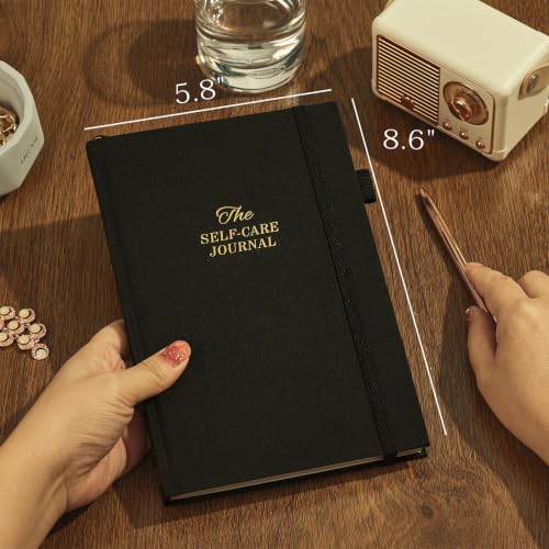 5 MINUTES A DAY Self-Care Journal, Wellness & Daily Reflection Notebook – Mental Health & Anxiety Journal for Women & Men – Self Care Planner, ADHD Planner with Mood Tracker – A5 Size (Black) - color: Black