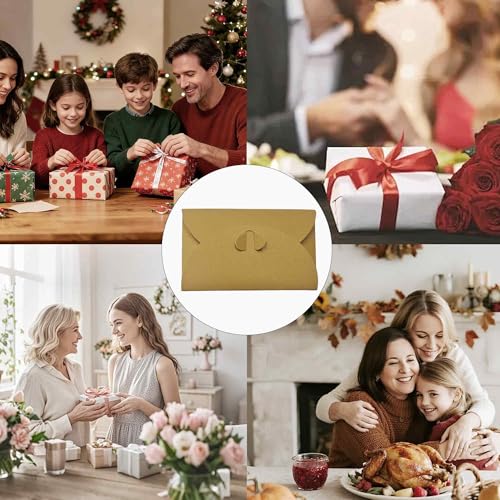 Mini Card Envelopes, 15Pcs Small Envelopes for Gift Cards, Credit Cards, Business Cards, Heart Clasp Holders for Weddings, Birthdays, Baby Showers, Parties, Gold - color: Gold